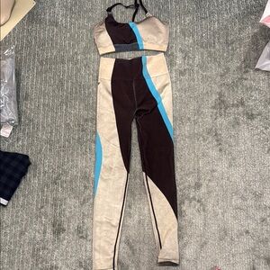 Colorblock Women Jumpsuit - Black, Blue, and Cream